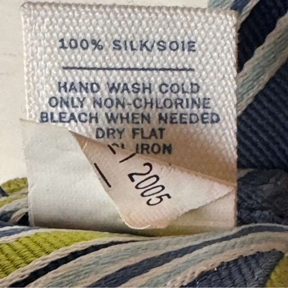 Old Navy  VIntage Y2K Style  Adjustable  Blue & Green Silk Tie Belt Sz S